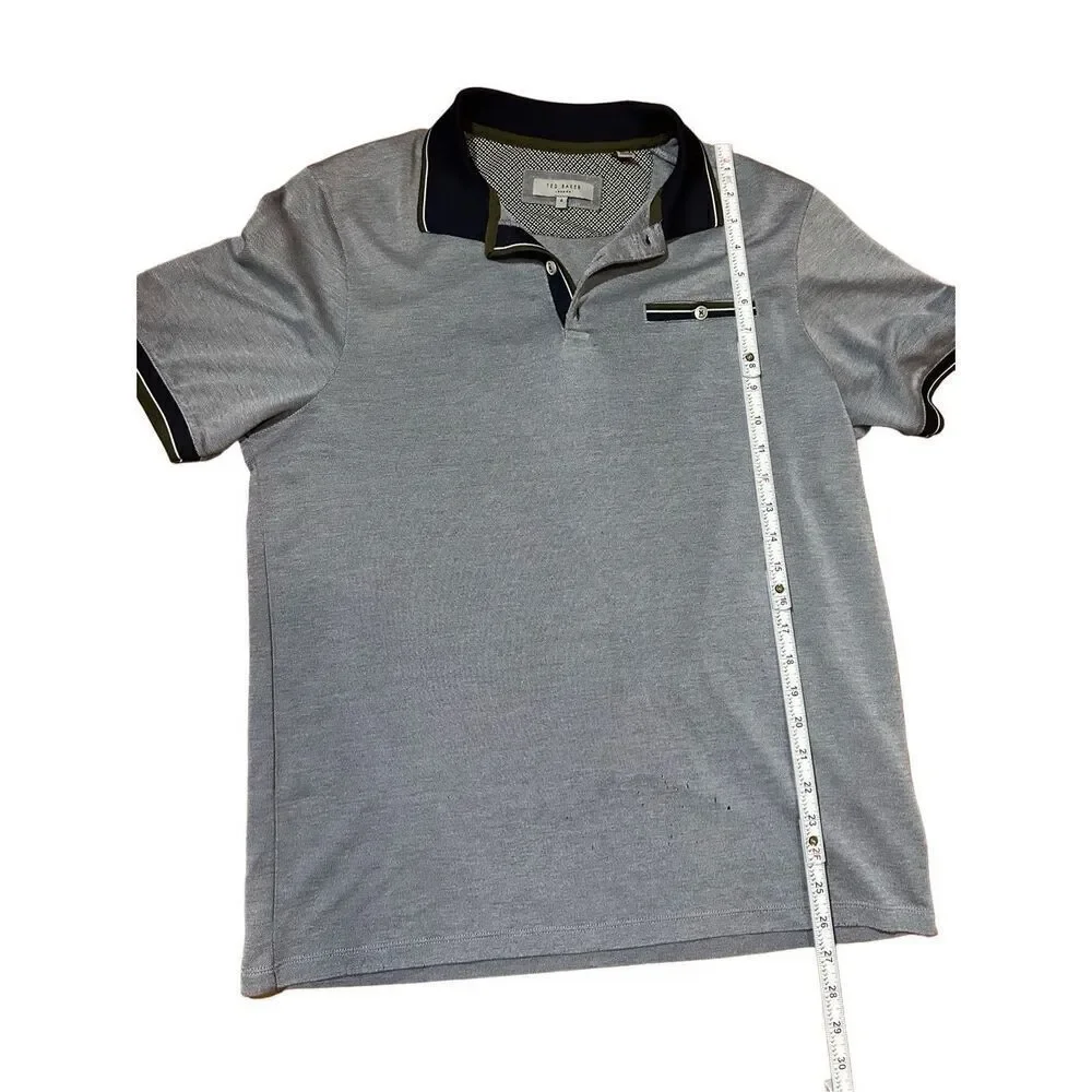 Ted Baker London Blue Short Sleeve Polo Shirt Sz L‎